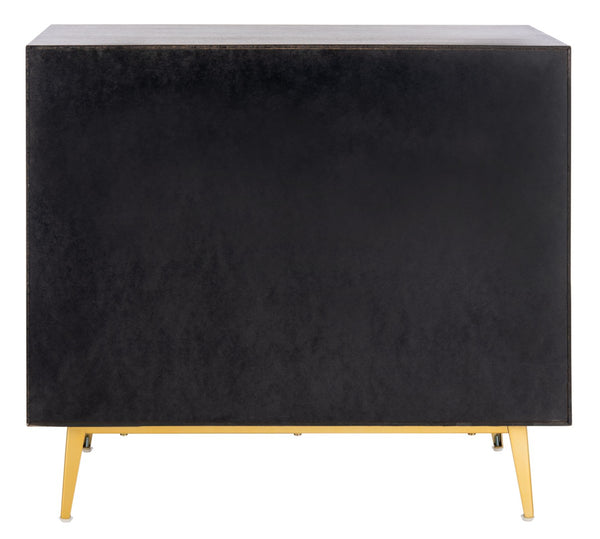 Safavieh Katia Three-Drawer Chest In Walnut With Brass Accents - Chic Storage Solution For Modern Spaces CHS6413D