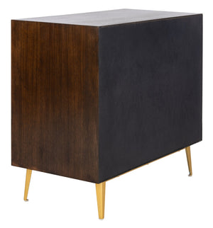 Safavieh Katia Three-Drawer Chest In Walnut With Brass Accents - Chic Storage Solution For Modern Spaces CHS6413D