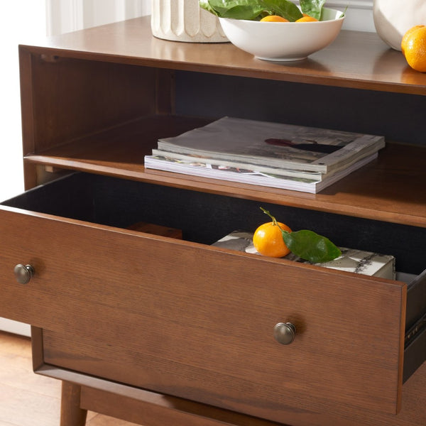 Safavieh Scully Mid-Century 2 Drawer Chest With Open Shelf - Stylish Storage Solution For Any Room CHS6416C