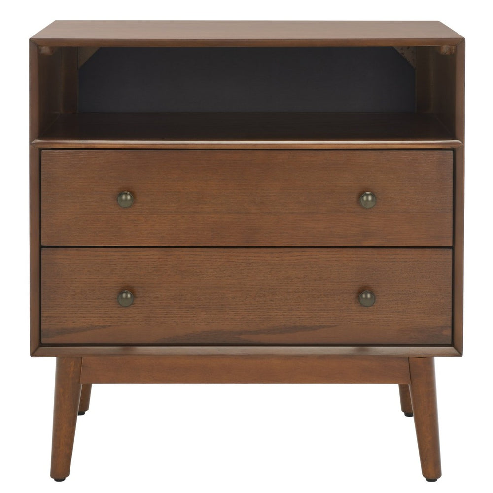 Safavieh Scully Mid-Century 2 Drawer Chest With Open Shelf - Stylish Storage Solution For Any Room CHS6416C