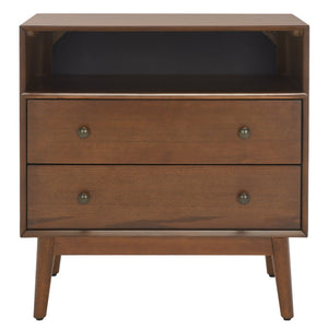 Safavieh Scully Mid-Century 2 Drawer Chest With Open Shelf - Stylish Storage Solution For Any Room CHS6416C