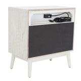 Safavieh Scully 2 Drawer 1 Shelf Chest with Usb White Wash / Gold CHS6417A