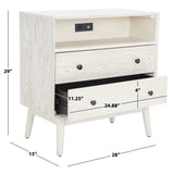 Safavieh Scully 2 Drawer 1 Shelf Chest with Usb White Wash / Gold CHS6417A