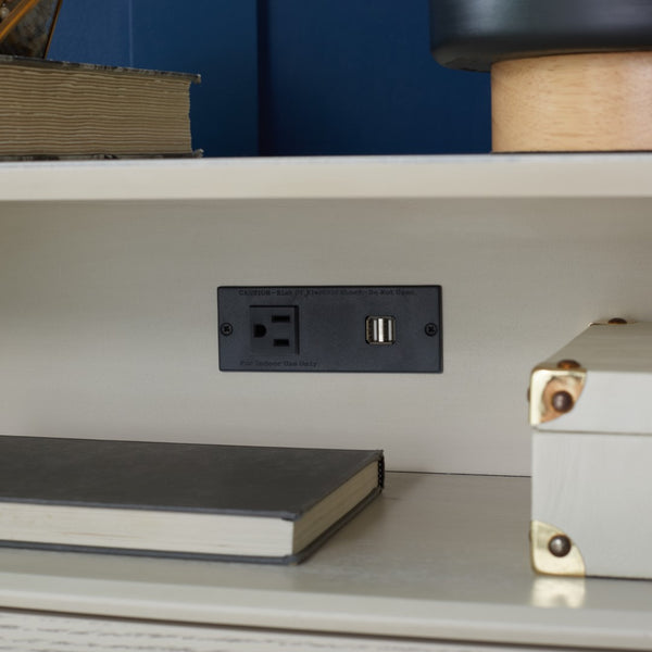 Safavieh Scully 2 Drawer 1 Shelf Chest with Usb White Wash / Gold CHS6417A