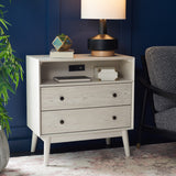 Safavieh Scully 2 Drawer 1 Shelf Chest with Usb White Wash / Gold CHS6417A