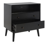 Safavieh Scully 2 Drawer 1 Shelf Chest with Usb Black / Gold CHS6417B