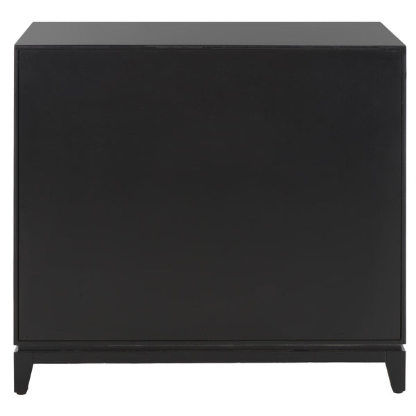 Safavieh Nigel 2 Door 1 Drawer Chest XII23 Black / Brass Wood CHS6600D