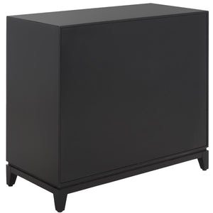 Safavieh Nigel 2 Door 1 Drawer Chest XII23 Black / Brass Wood CHS6600D