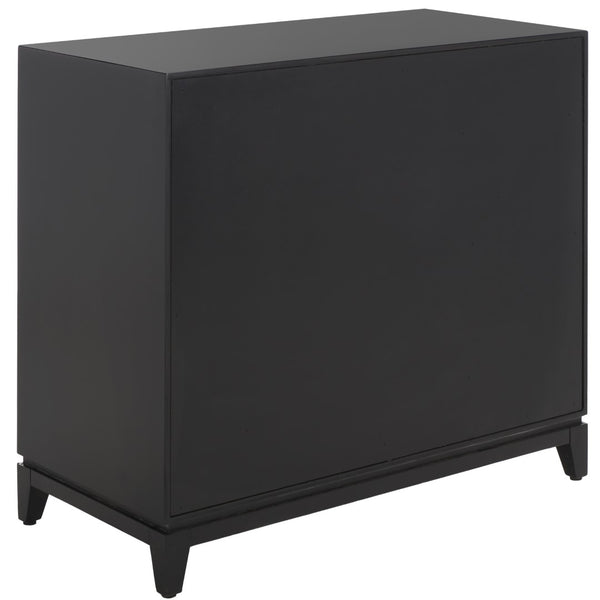 Safavieh Nigel 2 Door 1 Drawer Chest XII23 Black / Brass Wood CHS6600D