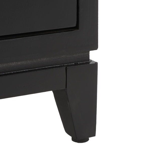 Safavieh Nigel 2 Door 1 Drawer Chest XII23 Black / Brass Wood CHS6600D