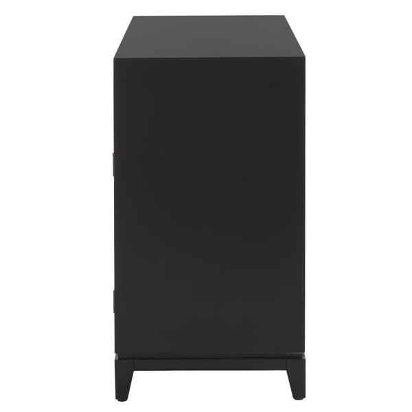 Safavieh Nigel 2 Door 1 Drawer Chest XII23 Black / Brass Wood CHS6600D