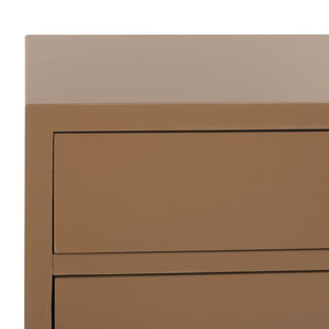 Safavieh Nigel 2 Door 1 Drawer Chest XII23 Taupe / Brass Wood CHS6600E