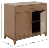 Safavieh Nigel 2 Door 1 Drawer Chest XII23 Taupe / Brass Wood CHS6600E