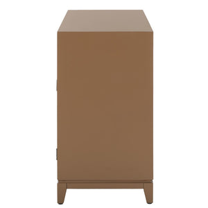 Safavieh Nigel 2 Door 1 Drawer Chest XII23 Taupe / Brass Wood CHS6600E