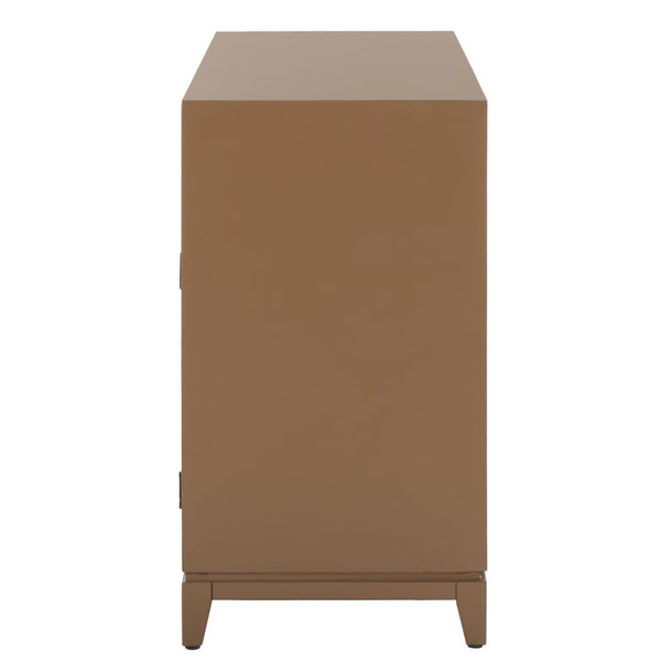Safavieh Nigel 2 Door 1 Drawer Chest XII23 Taupe / Brass Wood CHS6600E