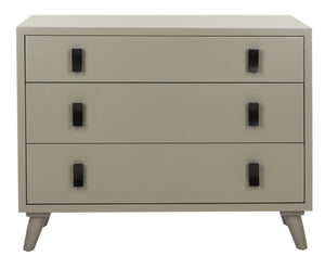 Safavieh Blaize Stylish Retro 3-Drawer Chest - Versatile Storage Solution For Bedroom, Entryway, Or Living Room Dark Grey/Black CHS6601A