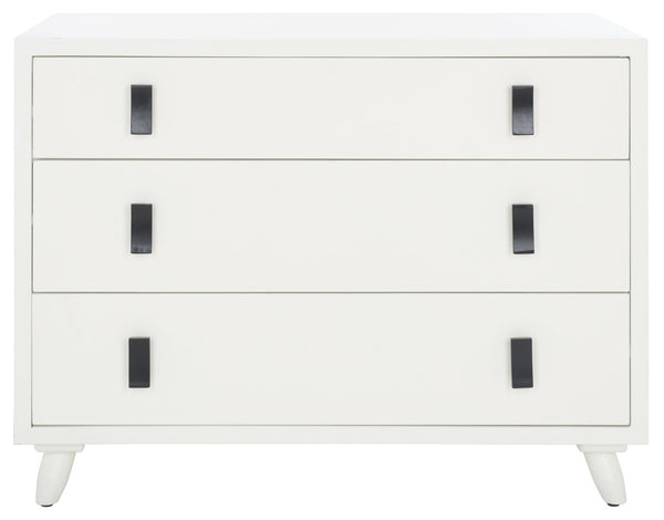 Safavieh Blaize Stylish Retro 3-Drawer Chest - Versatile Storage Solution For Bedroom, Entryway, Or Living Room White CHS6601C