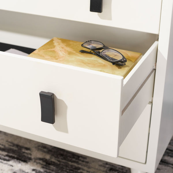 Safavieh Blaize Stylish Retro 3-Drawer Chest - Versatile Storage Solution For Bedroom, Entryway, Or Living Room White CHS6601C
