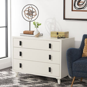 Safavieh Blaize Stylish Retro 3-Drawer Chest - Versatile Storage Solution For Bedroom, Entryway, Or Living Room White CHS6601C