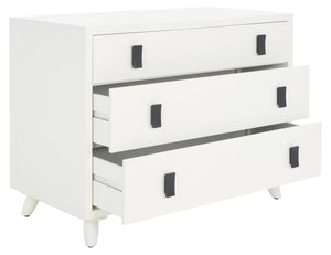 Safavieh Blaize Stylish Retro 3-Drawer Chest - Versatile Storage Solution For Bedroom, Entryway, Or Living Room White CHS6601C