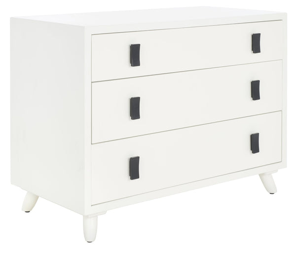 Safavieh Blaize Stylish Retro 3-Drawer Chest - Versatile Storage Solution For Bedroom, Entryway, Or Living Room White CHS6601C
