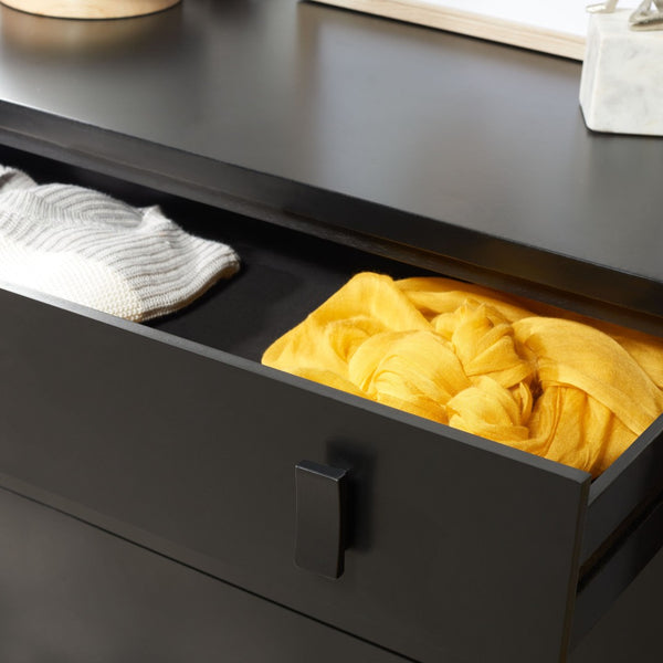 Safavieh Blaize Stylish Retro 3-Drawer Chest - Versatile Storage Solution For Bedroom, Entryway, Or Living Room Black CHS6601D