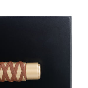 Safavieh Raquel Stylish 3 Drawer Chest In Black & Gold With Brown Faux Leather - Chic Storage Solution! Black ,Gold Wood,Metal,Faux Leather Chs6602b