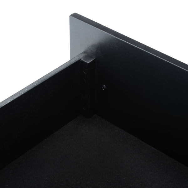 Safavieh Raquel Stylish 3 Drawer Chest In Black & Gold With Brown Faux Leather - Chic Storage Solution! Black ,Gold Wood,Metal,Faux Leather Chs6602b