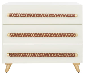 Safavieh Raquel 3-Drawer Chest - Mid-Century Modern Rustic Storage Solution For Stylish Small Spaces White CHS6602C