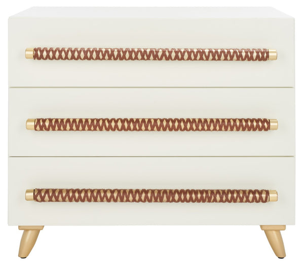Safavieh Raquel 3-Drawer Chest - Mid-Century Modern Rustic Storage Solution For Stylish Small Spaces White CHS6602C