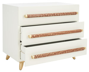 Safavieh Raquel 3-Drawer Chest - Mid-Century Modern Rustic Storage Solution For Stylish Small Spaces White CHS6602C