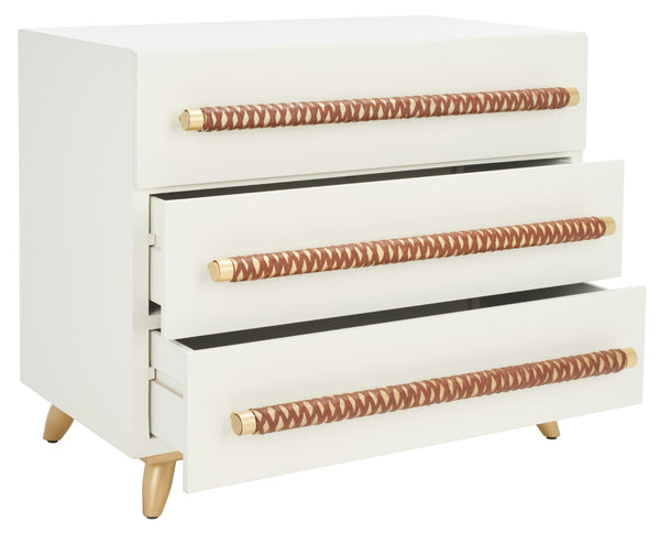 Safavieh Raquel 3-Drawer Chest - Mid-Century Modern Rustic Storage Solution For Stylish Small Spaces White CHS6602C