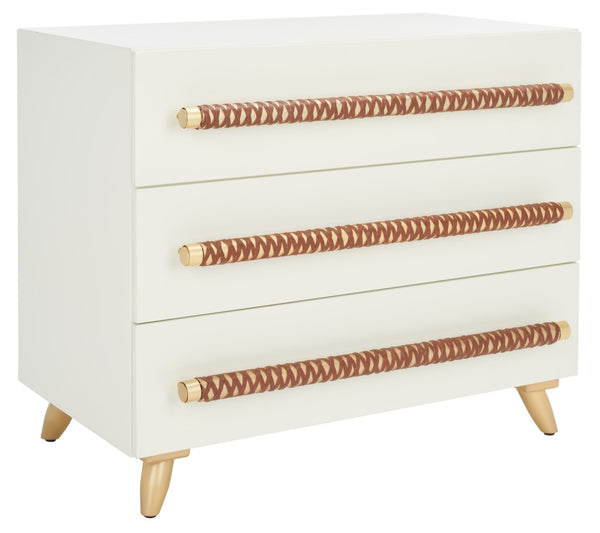 Safavieh Raquel 3-Drawer Chest - Mid-Century Modern Rustic Storage Solution For Stylish Small Spaces White CHS6602C