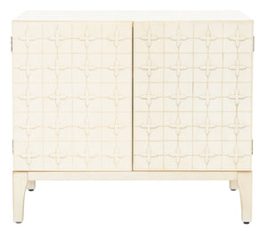 Safavieh Sula 2-Door Chest With Shelf - Moroccan-Inspired Style In Antique White For Modern Spaces CHS6603A
