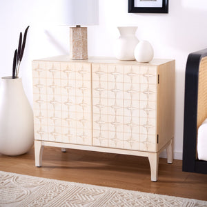 Safavieh Sula 2-Door Chest With Shelf - Moroccan-Inspired Style In Antique White For Modern Spaces CHS6603A