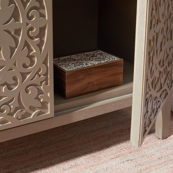 Safavieh Alexie Antique Grey 2-Door Chest With Carved Floral Design - Elegant Storage For Any Space CHS6604A