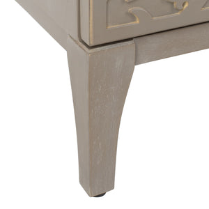 Safavieh Alexie Antique Grey 2-Door Chest With Carved Floral Design - Elegant Storage For Any Space CHS6604A