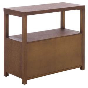 Ernest Solid Wood 2-Drawer Chest With Open Shelf — Rustic Coastal Accent For Entryway & Bedroom
