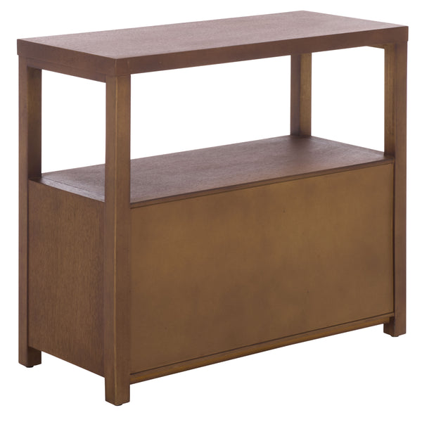 Ernest Solid Wood 2-Drawer Chest With Open Shelf — Rustic Coastal Accent For Entryway & Bedroom
