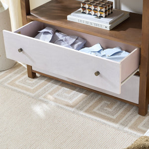 Ernest Solid Wood 2-Drawer Chest With Open Shelf — Rustic Coastal Accent For Entryway & Bedroom