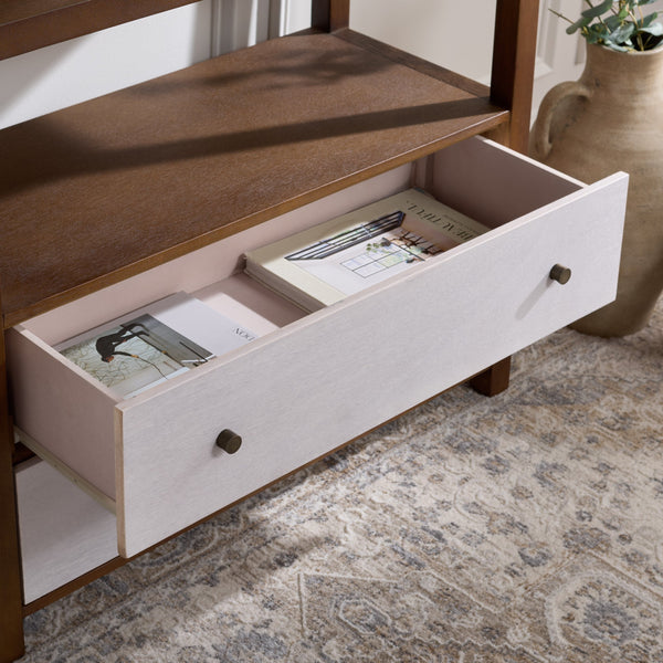 Ernest Solid Wood 2-Drawer Chest With Open Shelf — Rustic Coastal Accent For Entryway & Bedroom