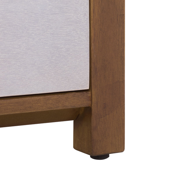 Ernest Solid Wood 2-Drawer Chest With Open Shelf — Rustic Coastal Accent For Entryway & Bedroom