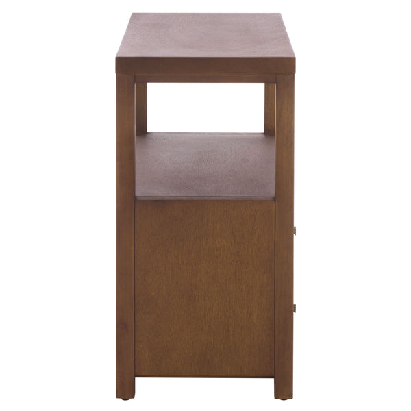 Ernest Solid Wood 2-Drawer Chest With Open Shelf — Rustic Coastal Accent For Entryway & Bedroom