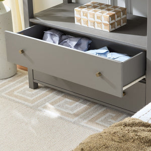 Ernest Solid Wood 2-Drawer Chest With Open Shelf — Rustic Coastal Accent For Entryway & Bedroom