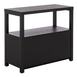 Ernest Solid Wood 2-Drawer Chest With Open Shelf — Rustic Coastal Accent For Entryway & Bedroom
