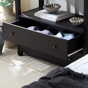 Ernest Solid Wood 2-Drawer Chest With Open Shelf — Rustic Coastal Accent For Entryway & Bedroom