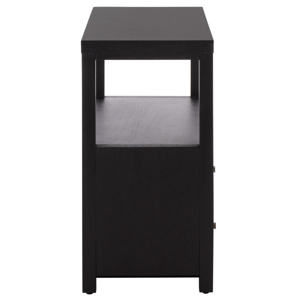 Ernest Solid Wood 2-Drawer Chest With Open Shelf — Rustic Coastal Accent For Entryway & Bedroom