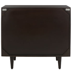 Safavieh Zinnia 3 Drawer Chest - Artisan Carved Storage Solution With Geometric Design For Modern Spaces Walnut CHS9000A