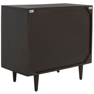Safavieh Zinnia 3 Drawer Chest - Artisan Carved Storage Solution With Geometric Design For Modern Spaces Walnut CHS9000A