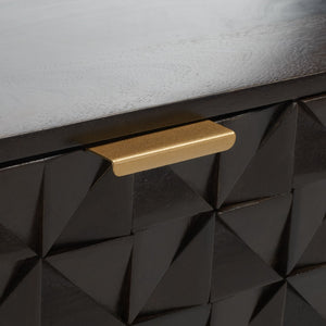 Safavieh Zinnia 3 Drawer Chest - Artisan Carved Storage Solution With Geometric Design For Modern Spaces Walnut CHS9000A